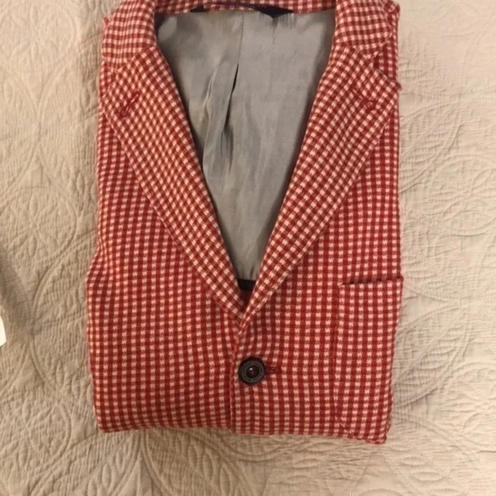 Zara Man Demin Couture Plaid  Blazer Size L